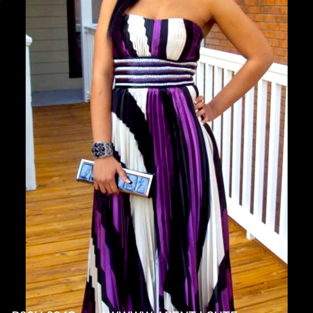 Strapless Royal Purple Prom Dress